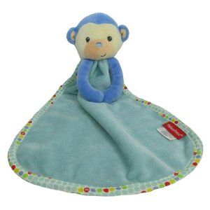 Fisher Price Lovey Monkey Security Blanket Blue Polka Dot Plush 2015 Baby Rattle